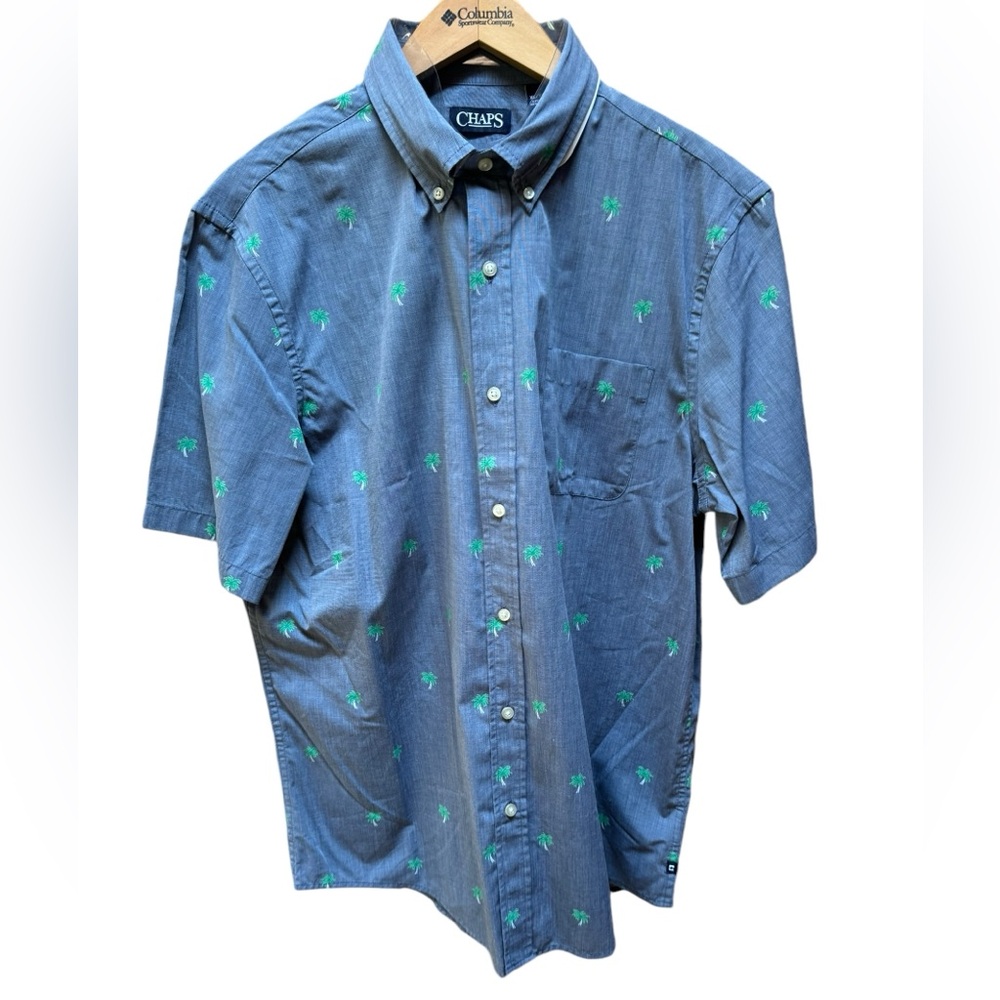 NWT Chaps Palm Tree Print Button‎ Down Shirt